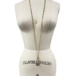 Vintage Catherine Popesco France charm Necklace Locket Crystals Enamel RARE 42"